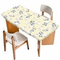 thumbnail image 1 of Easter Bunny Table Cloths for 6 Foot Rectangle Tables, Spring Purple Flower Rustic Rabbit Yellow Patio Waterproof Elastic Fitted Tablecloths, Washable Rectangular Table Cover for Camping, 1 of 8