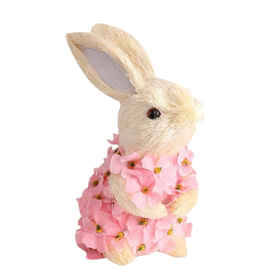 Easter Bunny Table Decoration Handwoven Rush Grass Rabbit Natural and Adorable Holiday Home Table Ornament