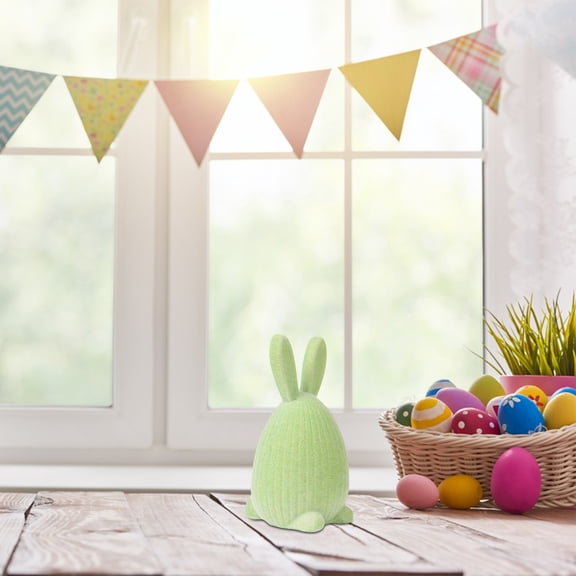 Easter Bunny Table Decorations Easter Peeps Decor Spring Bunnies Rabbit Ornament Farmhouse Tabletop Decor for Party Tiered Tray Mantle Desk Office Home Party Patio Yard Decor,Light Green