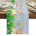 thumbnail image 1 of Easter Bunny Table Runner - 108 Inch Long, Kitchen Dining Table Runner Dresser Scarves, Spring Easter Eggs Chicken Blue Wood Farmhouse Decor for Coffee Tables Wedding Party Banquet, 1 of 8