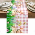 thumbnail image 1 of Easter Bunny Table Runner - 120 Inch Long, Kitchen Dining Table Runner Dresser Scarves, Spring Easter Eggs Floral Pink Plaid Farmhouse Decor for Coffee Tables Wedding Party Banquet, 1 of 8