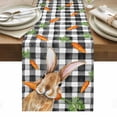 thumbnail image 1 of Easter Bunny Table Runner - 36 Inch Long, Kitchen Dining Table Runner Dresser Scarves, Spring Rabbits Carrots Black Buffalo Plaid Farmhouse Decor for Coffee Tables Wedding Party Banquet, 1 of 8