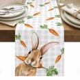thumbnail image 1 of Easter Bunny Table Runner - 48 Inch Long, Kitchen Dining Table Runner Dresser Scarves, Spring Rabbits Carrots Gray Buffalo Plaid Farmhouse Decor for Coffee Tables Wedding Party Banquet, 1 of 8