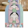 thumbnail image 1 of Easter Bunny Table Runner - 60 Inch Long Eggs Cute Rabbit Floral Colorful Country Wooden Cotton and Linen Blended Dress Scarves Farmhouse Table Runner for Kitchen Dining, Coffee Table, 13" x 60", 1 of 8