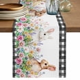 thumbnail image 1 of Easter Bunny Table Runner 60 Inches, Spring Daisy Flowers Rabbits Buffalo Plaid Bed Runner Dresser Scarves Tabletop for Indoor Outdoor Parties/Ceremony/Banquet, 13" x 60", 1 of 8