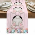 thumbnail image 1 of Easter Bunny Table Runner - 72 Inch Long, Kitchen Dining Table Runner Dresser Scarves, Colorful Eggs Cute Rabbit Pink Country Wooden Farmhouse Decor for Coffee Tables Wedding Party Banquet, 1 of 7