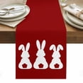 thumbnail image 1 of Easter Bunny Table Runner - 72 Inch Long, Kitchen Dining Table Runner Dresser Scarves, Cute Rabbit Family Vintage Red Abstract Farmhouse Decor for Coffee Tables Wedding Party Banquet, 1 of 8