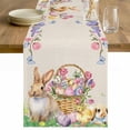 thumbnail image 1 of Easter Bunny Table Runner 72 Inches Long Farmhouse Dress Scarves, Spring Easter Eggs Floral Burlap Rustic Dining Tablerunner for Coffee Table/Kitchen Island/Party Décor, 13" x 72", 1 of 8
