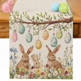 thumbnail image 1 of Easter Bunny Table Runner 72 Inches Long for Kitchen Dining, Rustic Rabbit Flowers Plant Egg Tree Leaf Dresser Scarf Farmhouse, Dining Table Decorations for Wedding/Parties, 16 x 72 In, 1 of 8