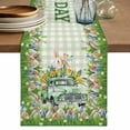 thumbnail image 1 of Easter Bunny Table Runner 72 Inches, Spring Trucks Easter Eggs Floral Green Plaid Bed Runner Dresser Scarves Tabletop for Indoor Outdoor Parties/Ceremony/Banquet, 16" x 72", 1 of 8