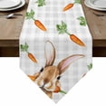 thumbnail image 1 of Easter Bunny Table Runner Linen Burlap Table Runner 90 Inches Long Spring Rabbits Carrots Gray Buffalo Plaid Dresser Scarves for Kitchen Island Coffee Dining Party Wedding Holiday Decor 13"x90", 1 of 8