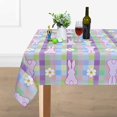 thumbnail image 1 of Easter Bunny Tablecloth, Flowers Rabbit Table Cloth, Buffalo Plaid Checkered Tablecloths, Spring Floral Waterproof Tablecloth Rectangle for Dinner Party Decoration, 60 x 84 inch, 1 of 1