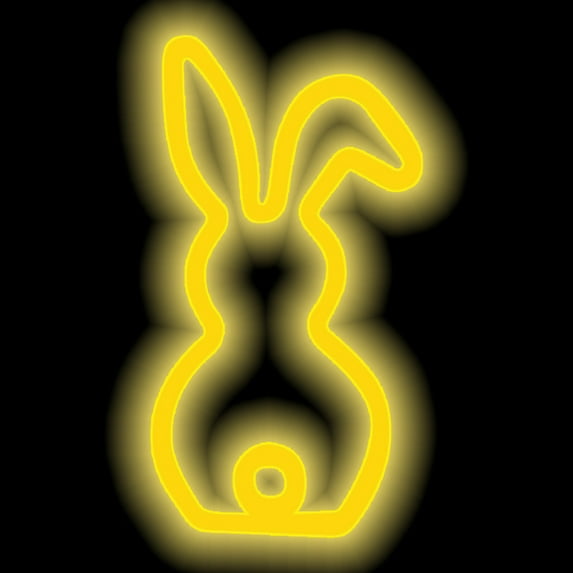 Easter Bunny Tail Neon Night Light - Cute LED Neon Sign Lamp, USB Powered Ambient Light for Home, Bedroom & Easter Holiday Tabletop Decor