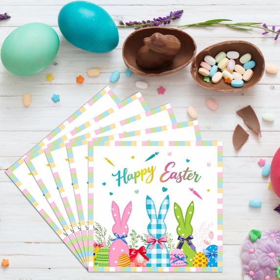 Easter Bunny Themed Disposable Dinnerware Set, Complete Party Tableware for Easter Celebrations, Family Brunches, and Spring Parties