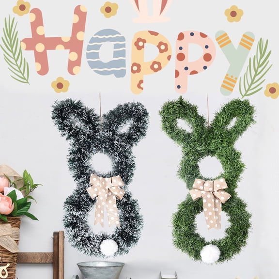 Easter Bunny-Themed Wreath Hanging Ornament, Cartoon Tail Faux Door Decoration, Festive Home & Door Decor For Easter Spring Celebrations, Easy-To-Hang With Hanging Loop, Ideal For