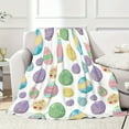 thumbnail image 1 of Easter Bunny Throw Blanket,Soft Flannel Cute Rabbit & Egg Print Throw Blanket,Lightweight Cozy Bed Sofa Couch Decor,Machine Washable Spring Easter Decorations for Home Bedroom Living Room, 1 of 5