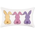 thumbnail image 1 of Easter Bunny Throw Pillow Cover 12x20 Inch Pink Rabbits Decorations Pillows Farmhouse Patio Outdoor Cushion Cases for Sofa Couch Home Decor, 1 of 6