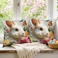 thumbnail image 1 of Easter Bunny Throw Pillow Covers 18x18 Set of 2,Butterfly Floral Decorative Pillowcases for Sofa Couch Living Room, 1 of 6
