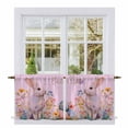 thumbnail image 1 of Easter Bunny Tier Curtains 36 Inch Length, Pink Rabbit Spring Flowers Leaves Rustic Plants Cafe Short Curtains for Bathroom Sink, Small Kitchen Curtain Light Filtering Drapes 2 Panels 27.5"Wx36"L, 1 of 8