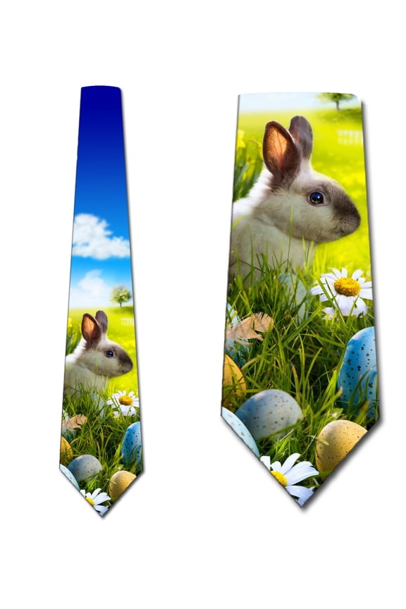 Easter Bunny Ties Mens Easter Necktie by Three Rooker