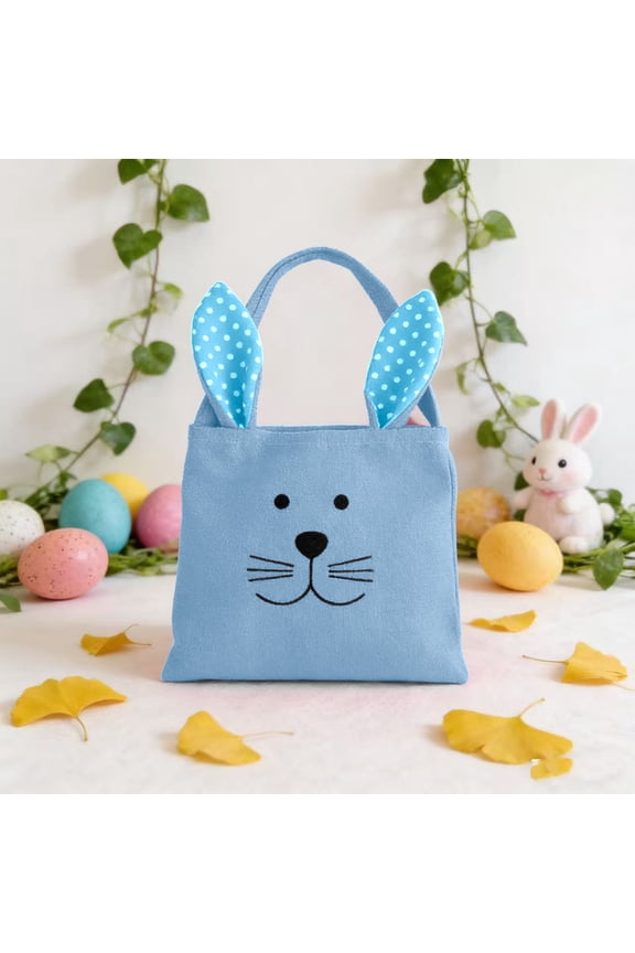 Easter Bunny Tote Bag Gift Packaging Handbag Reusable Holiday Gift Bag, Large Capacity Durable Cute Design Multi Purpose Carry Tote, for Easter Party Gift Wrapping Shopping Holiday Decoration