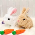 thumbnail image 1 of Easter Bunny Toy, Rabbit Interactive Hopping Electronic Pet Plush Bunny Toy with Sounds and Movements Animated Walking Wiggle Ears Twitch Nose (Brown+White), 1 of 5
