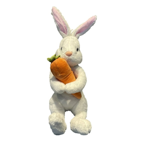 Easter Bunny Toy Soft Stuffed Animal Rabbit Doll With Carrot For Kids Boys Girls Birthday Party Decoration