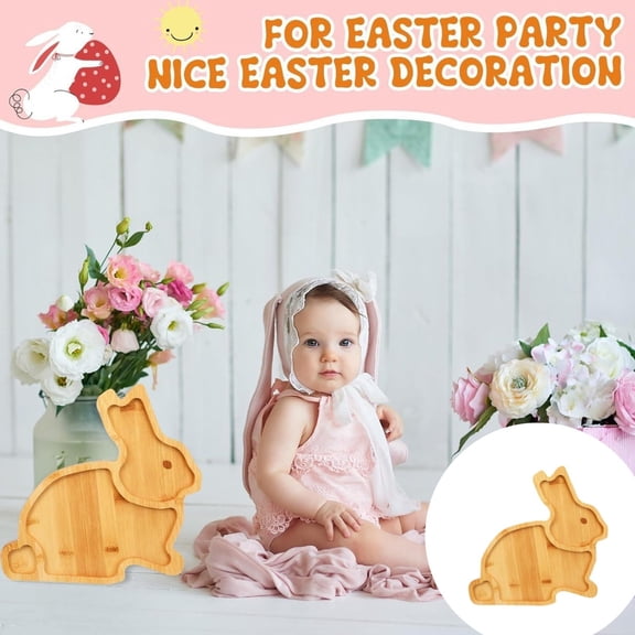 Easter Bunny Tray Plating Suitable For Desserts Cakes Parties And Buffets Wooden Serving Plate