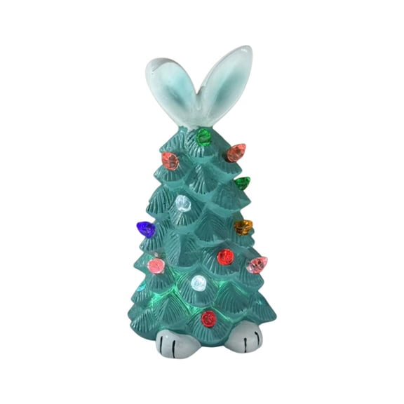 Easter Bunny Tree Plug-In Night Light, Resin LED Wall Decor Light for Spring Easter Home Styling & Holiday Gifting