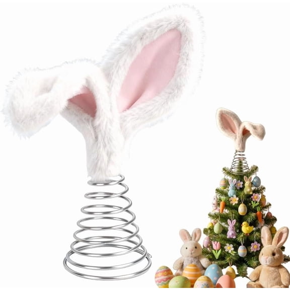 Easter Bunny Tree Topper Decorations,2026 New Spring Plush Rabbit Hugged Carrot for Cute Spring Easter Trees Holiday Home Decoration Party Supplies