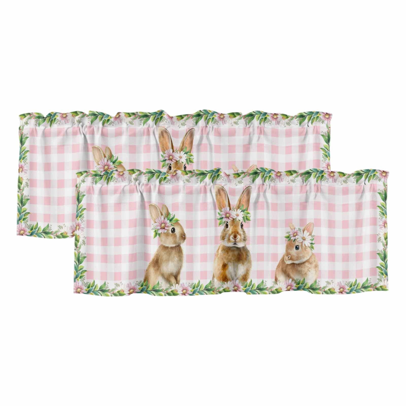 Easter Bunny Valances for Windows, Decorative Rod Pocket Window Valance ...