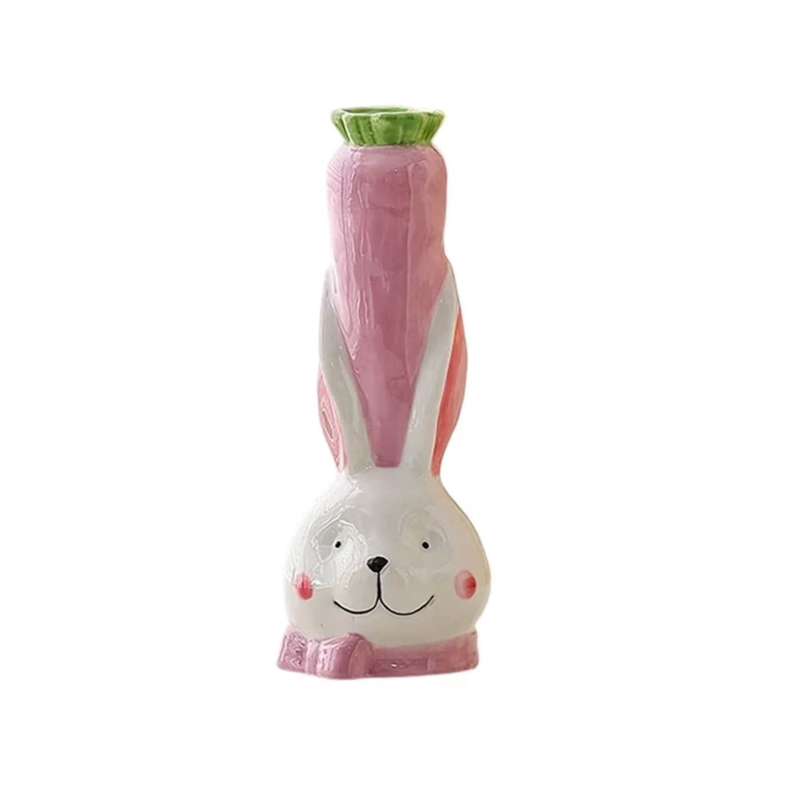 Easter Bunny Vase with Carrot Design, Decorative Rabbit Flower Vase for ...