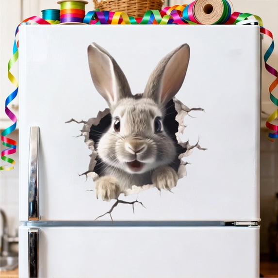 Easter Bunny Wall Stickers, Self Adhesive Decals for Bedroom Living Room Dining Room, Removable PVC Wall Decor for Glass Window Tile and Mirror(N8)