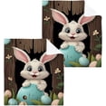 thumbnail image 1 of Easter Bunny Washcloths Set of 4-12 x 12 inch Pure Cotton Wash Cloth Highly Absorbent and Soft Fingertip Towels Face Cloths for Bath, Spa Wash cloth, 1 of 7