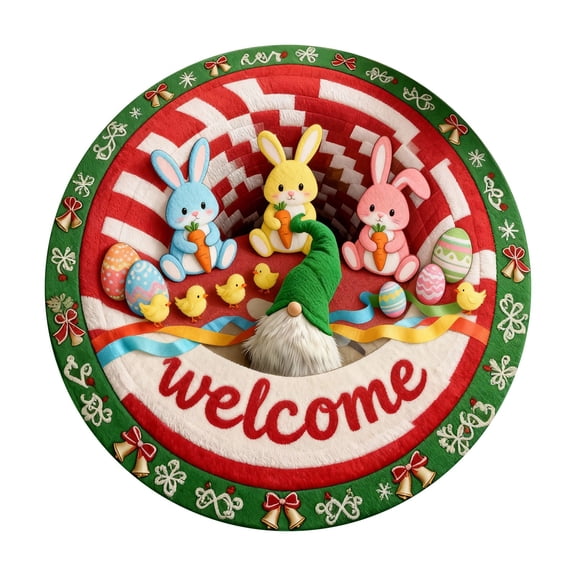Easter Bunny Welcome Doormat Absorbent Non Durable Floor Mat Cute Soft Happy Easter Floor Mat for Party Daily 40cm