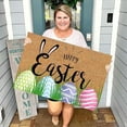 thumbnail image 1 of Easter-Bunny Welcome-Doormat Outdoor-Entrance, Colored Eggs Spring Coir-Non-Slip Indoor Home Decor Front Door Mats, 1 of 6