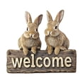 thumbnail image 1 of Easter Bunny Welcome Wall Plaque 2D Design With Tulips & Eggs For Home Decor,A, 1 of 5