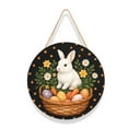 thumbnail image 1 of Easter Bunny Welcome Wooden Sign, Spring Door Hanger for Front Door, Holiday Welcome Decoration, 1 of 1