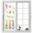 thumbnail image 1 of Easter Bunny Window Privacy Film, Easter Eggs Spring Watercolor Bows Flower Static Cling UV Sun Blocking Heat Control Window Tint Day and Night, Non-Adhesive One Way Windows Privacy Cover 23.6''x59'', 1 of 7