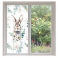thumbnail image 1 of Easter Bunny Window Privacy Film, Green Eucalyptus Leaves Spring Flowers Country Static Cling UV Sun Blocking Heat Control Window Tint Day and Night, Non-Adhesive One Way Privacy Cover 35.4''x78.7'', 1 of 7