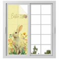 thumbnail image 1 of Easter Bunny Window Privacy Film, Yellow Rabbit Spring Flowers Leaves Rustic Plants Static Cling UV Sun Blocking Heat Control Window Tint Day and Night, Non-Adhesive One Way Privacy Cover 23.6''x59'', 1 of 7
