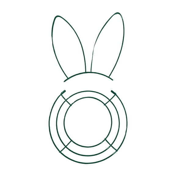 Easter Bunny Wire Wreath Form 16.54 x 9.06 Inch, Rabbit Shaped Metal Frame for DIY Craft Decor Projects, Spring Holiday Indoor Outdoor Door Porch Wall Hanging Decoration -1 PCS