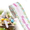 thumbnail image 1 of Easter Bunny Wired Edge Ribbons Decorative Wrapping Ribbon for Easter Spring Gift Baskets DIY Crafts and Holiday Party Decor, 1 of 9