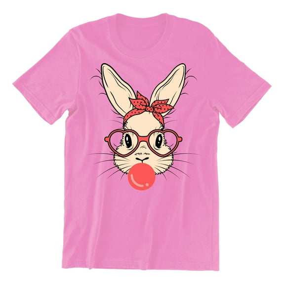 Easter Bunny With Bubble Gum Funny Egg Hunting Christian Holiday Men's T-shirt, 3XL, Azalea Pink