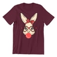thumbnail image 1 of Easter Bunny With Bubble Gum Funny Egg Hunting Christian Holiday Men's T-shirt, XL, Maroon, 1 of 5