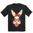 thumbnail image 1 of Easter Bunny With Bubble Gum Funny Egg Hunting Christian Holiday Youth T-shirt, Youth M, Black, 1 of 5