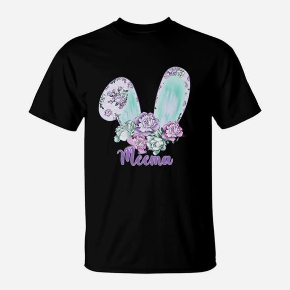 Easter Bunny With Flowers Meema Great Family Gift For Women TShirt