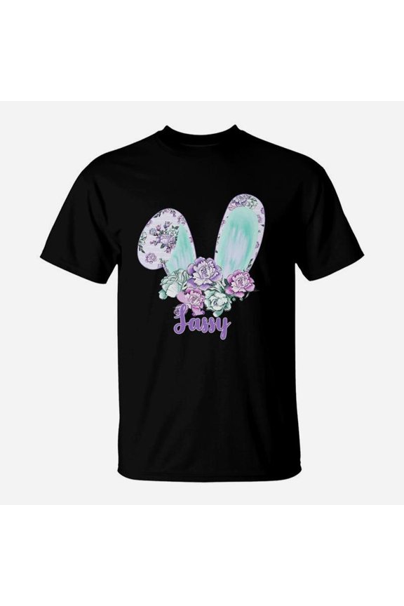 Easter Bunny With Flowers Sassy Great Family Gift For Women TShirt
