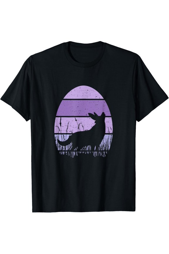 Easter Bunny Wolf Egg Purple Vintage Retro Love Wolves T-Shirt