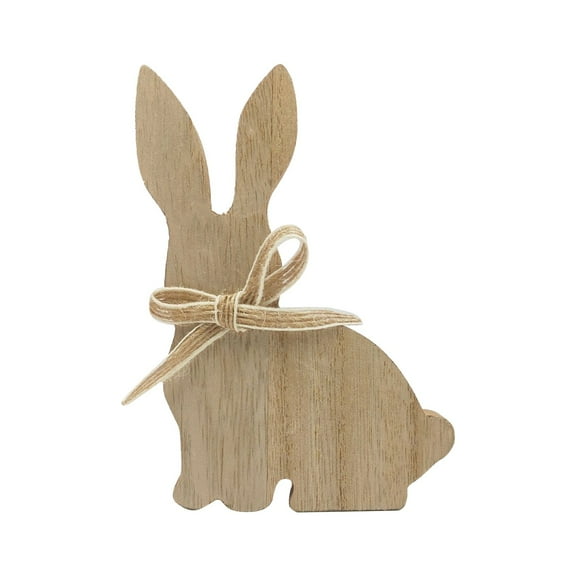 Easter Bunny Wooden Decoration Exquisite Rabbit Figurine Home Desk Ornament Idea Easter Decoration